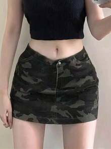 Shorts vaqueros de moda para mujer, combinables con todo, para primavera y verano - Verde - Ver 4