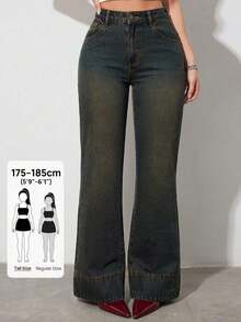 Tall Jeans de tiro alto, de pierna ancha y holgados, con bolsillos, versátiles, para uso casual en verano y primavera, elegantes para bodas y el Día de San Valentín - Azul - Ver 9