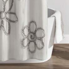 Decor exuberante decoración Ruffle Flor Cortina de Ducha, 72" x 72", Color - blanco - Ver 8