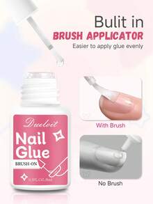 1/2/3/5/10pcs Super Strong Nail Glue, 8ml Nail Adhesive Suitable For Fake Nails, Long-Lasting Durable Nail Glue For Nail Tips, Professional Nail Glue Adhesive For Nail Extensions - 8ml - View 4