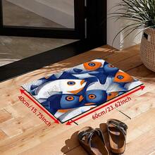 1pc Abstract Fish School Pattern Silica Gel Carpet, Easy To Clean, 3D Printed Rectangular Rug, Suitable For Entryway, Living Room, Kitchen, Bedroom, Hallway, Bathroom, Laundry Room - Polyester Carpet, Suitable For Indoor And Outdoor Home Decor - Multicolor - View 12