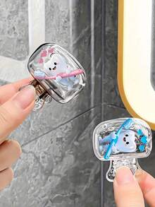 Cute Smiling Face Tooth Pattern Portable Toothbrush Cap, Storage Box, Toothbrush Protective Case, Essential Bathroom Accessory For Home, Business Travel, Daily Use And Outdoor Travel, Compact Storage Solution, Decorative Toothbrush Cover - Multicolor - View 4