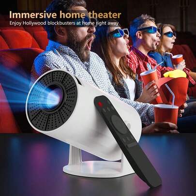 Christmas HD 4K Projector WiFi6 Connect Your Smart Screen Tablet And Computer 130 Inch Projection Display 180° Rotation - Portable Home Theater For Movies, Games And Entertainment.
