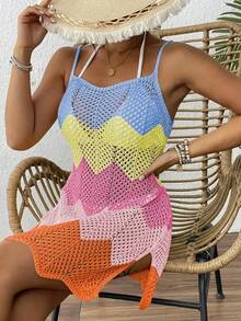 Vestido Elegante de Rayas Arcoíris para Mujer, Sexy, sin Mangas, Ropa de Playa, Colorido, Estilo Tropical para Vacaciones, Vestido Tipo Tubo - Azul cielo - Ver 5