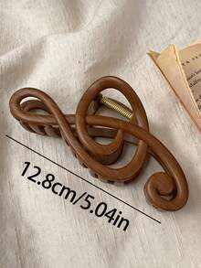 Presilha de cabelo feminina tamanho grande (12,8 cm) com estampa de madeira estilo anos 2000, feita de plástico leve. Acessório de cabelo moderno, versátil, elegante e minimalista, em cores sólidas e degradê. Ideal para uso diário, festas, deslocamentos, férias, penteados, maquiagem e para combinar com diferentes looks. - Multicolorido - Ver 3