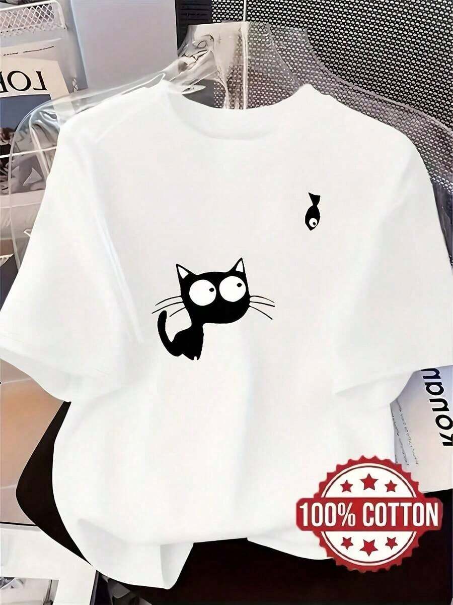 Women's 100% Cotton T-Shirt With Wine Glass Design And "German Awesome Vibe" Slogan - Wine Glass Decoration And Slogan, Casual Short Sleeve, Pink-White, Stylish For Parties, Meetings And Everyday Wear. - 白色 - 查看 1