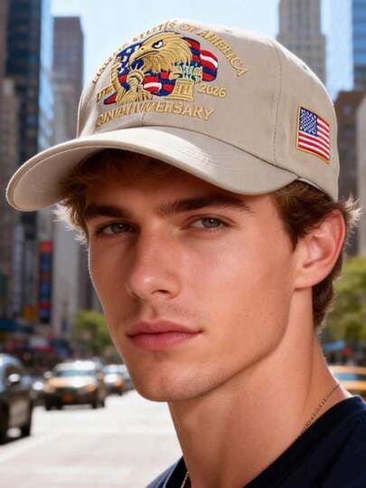 1 chiếc mũ lưỡi trai unisex cổ điển thêu kỷ niệm 250 năm ngày Quốc khánh Mỹ, mũ snapback thường ngày, thích hợp để kỷ niệm Ngày Độc lập Hoa Kỳ.