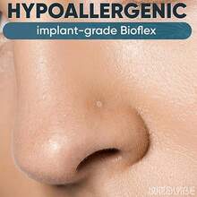 Anting Hidung Transparan untuk Kerja - Anting Hidung Transparan Bentuk L - Anting Hidung Plastik Bioflex untuk Operasi - Ujung Datar Ukuran 18, 20, 22 Gauge (Kemasan 10 buah) - Seperti yang ditunjukkan pada gambar - View 2