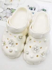 12 Buah Hiasan Sepatu Bunga Berlian Imitasi Berkilau dari ABS, Dekorasi DIY untuk Sepatu Bakiak, Aksesoris Gesper Sepatu, Mutiara Imitasi Buatan, Klip Sepatu, Ornamen - MultiWarna - View 3