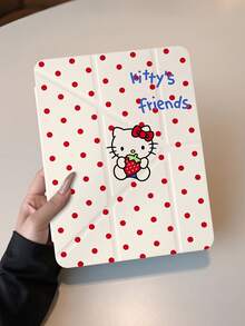 SANRIO Ốp lưng Hello Kitty xoay 360° có chân đế, vỏ bảo vệ hoạt hình dễ thương với chức năng tự động bật/tắt màn hình, mặt lưng TPU mềm chống sốc, tương thích với iPad 10.9/11/12.9 inch. - Nhiều màu - Xem 1