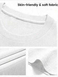This Women's Crew Neck T-Shirt With A  Cartoon Print Features A Minimalist Design That's Both Comfortable And Breathable, Making It Perfect For Everyday Casual Outfits. It Showcases A Natural And Elegant Style. - 白色的 - 查看 3