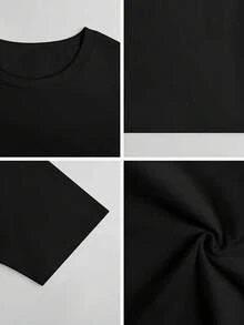Comfortable Printed T-Shirt. T-Shirt For Women Knee Replacement Surgery Survivors - Post-Operative Gift, Featuring An Inspirational Slogan About Knee Replacement, A Soft And Breathable Black And Red Ink Splatter Design With A Knee Bone Motif, Lightweight, Comfortable, Casual, Crew Neck, And Short Sleeves. Simple And Casual Summer T-Shirt. - 黑色 - 查看 8