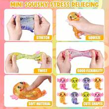 1/4pcs Glitter Sensory Squeeze Salamander Toy, Tabba Compression Fidget Salamander Toy, Salamander Squeeze Candy Stress Ball Toy, Adult & Kids Party Birthday Gift - Multicolor - View 8