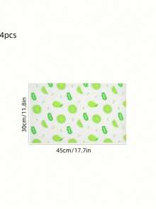 4pcs Lemon Pattern Refrigerator Mats, Washable, Waterproof, Oil-Proof, Suitable For Refrigerator Shelves, Freezer, Cabinet Drawers, Home Kitchen Storage And Organization - Multicolor - View 6