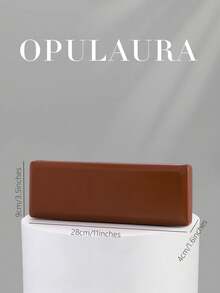 OpulAura 1件装酒红色简约优雅方形晚宴手拿包，纤薄长方形女士手提包，适合情人节、派对、约会，可用作单肩包、斜挎包、零钱包、婚礼配饰 - 酒紅色 - 查看 5