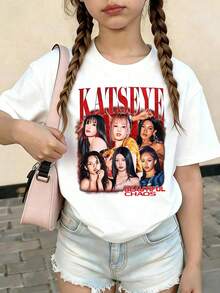 Camisetas de Verano con Estampado KATSEYE, Camisetas de Manga Corta Estilo Vintage Y2K, Ropa para Niñas, Ropa para Niños, Camiseta Gráfica, Ropa de Verano, Camiseta de Verano Estilo Y2K Perfecta para Chicas Modernas. Camiseta de manga corta para niños, cómoda y transpirable. Suitable For Both Boys And Girls.Ropa Hombre Cosas Para Hombre Ropa De Mujer Women Clothing Casual Blusas Bonito - Blanco - Ver 8