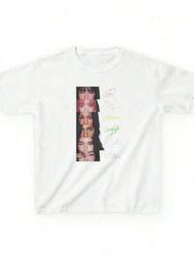 Camiseta KATSEYE Youth Size Signature, Camiseta Beautiful Chaos, EstéTica Y2K Genial, MercancíA De La Gira Beautiful Chaos De Eyekon, Camiseta Unisex, Camiseta Blanca, Camiseta Unisex De Verano Casual De Manga Corta Estampada, Nueva Camiseta De Verano, Tejido De Punto Suave. - Blanco - Ver 1