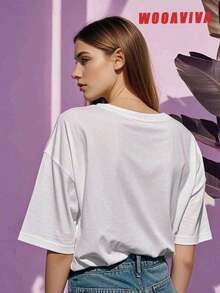 Y2K Style,  Style, The Newest Of 2026, Cute Style, Casual Style. Women's Plus Size T-Shirt, 100% Soft Cotton, Fashionable For Summer, Y2K Cleanfit Style, Slim Fit, Colorful, ABC Teacher Design, Perfect Gift For Teachers, School Professors, Back To School, Teacher Appreciation, Casual, Perfect For All Seasons, Women's T-Shirts 180g (Sizes S-XXXL) - 白色的 - 查看 2