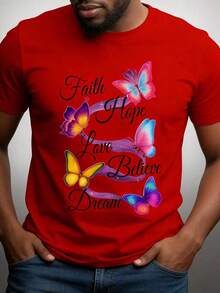 Unisex Short-Sleeved T-Shirt With A "Butterfly" Print For Women, Ideal For Summer Vacations, With A Casual Style. Comfortable Men's T-Shirt With A Crew Neck Design, Ultra-Soft, Breathable, And Moisture-Wicking-A Fashionable Summer Essential. Unisex Loose-Fitting Cotton Short-Sleeved T-Shirt With A Crew Neck And An Urban Vintage Style. - 黑色 - 查看 10