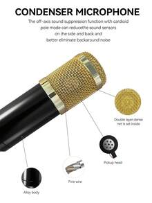 BM800 Condenser Microphone + F998 Sound Card Kit, Suitable For Computer Recording, Gaming Voice Chat, High-Quality Sampling, And Home Use - Multicolor - View 2