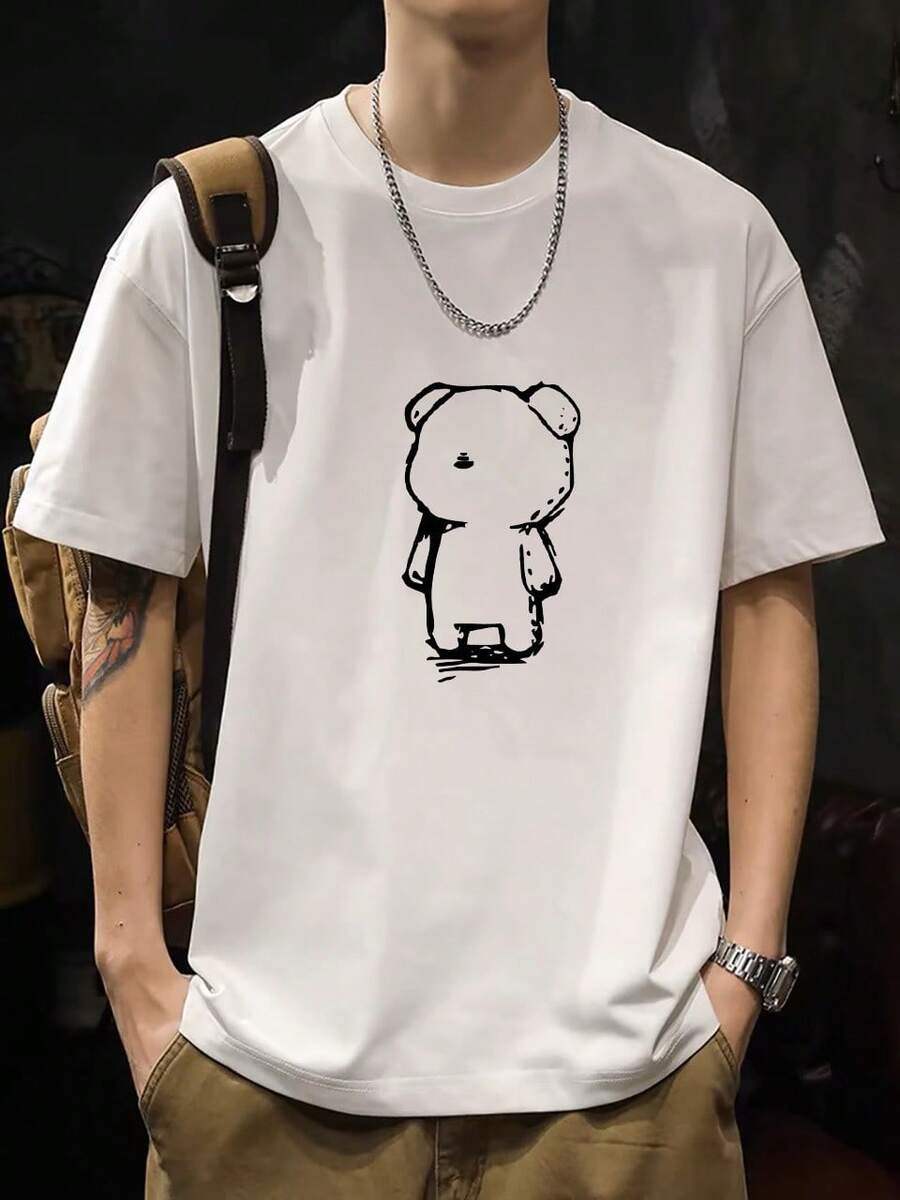 Camiseta con estampado de camisa casual para mujer, manga corta y cuello redondo, moda urbana local de primavera/verano camiseta unisex. OAG9 - Monokuma - Ver 1