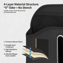 Car Seat Back Storage Organizer With Tissue Box, Universal Interior Storage - Black - View 5