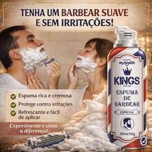 Espuma Kings de barbear 150ml Barbear Suave Barbear Suave - Branco - Visão 8