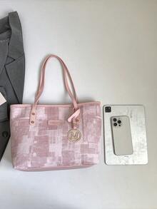 Tas Tote Bahu Wanita Mewah dan Serbaguna Model Terbaru - Berwarna merah muda - View 4