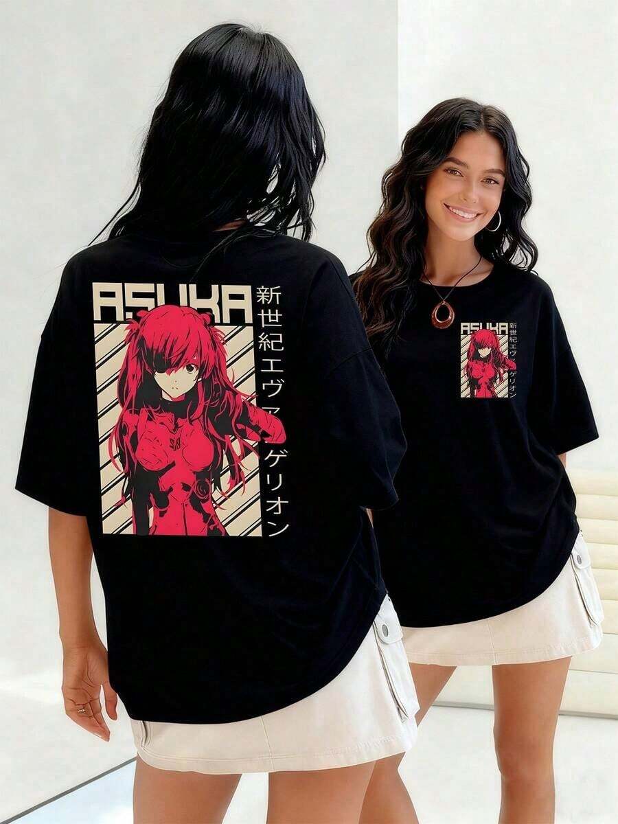 A Bold Warrior With An Intense Gaze And Futuristic Outfit Adorns This 100% Cotton Women's T-Shirt, Capturing The Essence Of Feminine Power And Determination In Every Detail. Suitable For Spring, Summer, And Autumn. - 黑色 - 查看 1