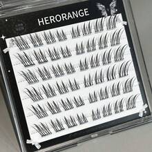 HERORANGE 24/48/80 Cụm Mi Giả Dream Fox, Kiểu Bay Xoẹt, Dải Đen Mỏng, Cong Chữ C, Kết Cấu Tự Nhiên, Dày Mịn, Mi Giả Tách Đoạn, Trông Rất Thật, 10-13mm, Cực Kỳ Dễ Dùng Cho Người Mới Bắt Đầu. - Xem 11