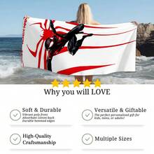 1PCS S Pider-Man With Great Power Quote Microfiber Beach Towel - Quick Dry Super Absorbent Bath Towel For Swimming Pool Gym Travel - Marvel Fan Outdoor Picnic Blanket Sand Free Magic Towel Accessory For Men Boys Gift - 彩色 - 查看 5