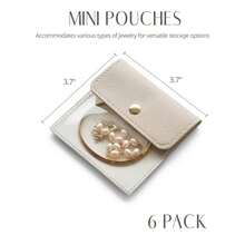 Popvibe - 6 bolsas de joyería transparentes pequeñas bolsas de joyería para viajes organizador portátil de joyería de viaje y bolsa de almacenamiento para arete collar color beige - Beis - Ver 3