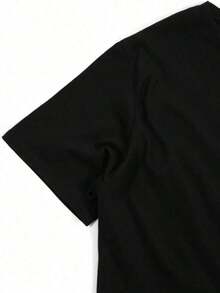 Camisetas Casuales para Mujer, Camiseta de Manga Corta Casual con Cruz Pequeña, Sutil, Cristiana, Minimalista, de Fe Religiosa, Estilo Y2K, Camisetas de Moda de Verano, Conjuntos y Tops Casuales de Streetwear - Negro - Ver 4