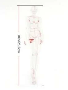 1pc Fashion Ruler Fashion Line Drawing Human Body Dynamic Template, Used For Clothing Design, Human Figure Design Template Set, Sewing Accessories - Multicolor - View 13