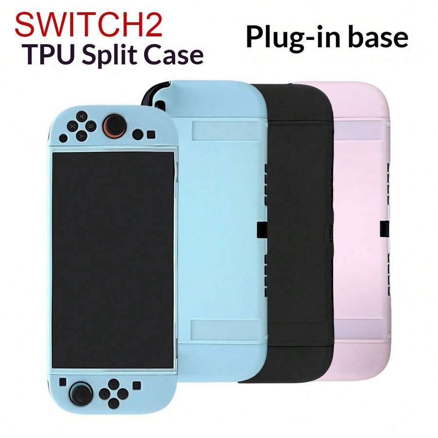 Matte Solid Color Split TPU Protective Case For Switch 2, Detachable Soft Touch Joy Con Cover, Anti-Fingerprint Shockproof Console Shell, Anti-Scratch Anti-Drop Full Protection Game Shell, Multi-Color Optional Switch 2 Gaming Accessories - View 1