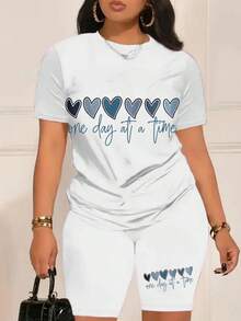 Camiseta de manga corta con cuello redondo y estampado geométrico estilo Y2K para mujer - Top casual de primavera/verano, lavable a máquina y transpirable, diseño moderno, corte ajustado. - Blanco - Ver 1