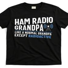 Camiseta unisex de manga corta estampada con dise?o de antena de radioaficionado, ideal para el Día de la Independencia o el Día del Padre. Regalo divertido. 2025. Algodón puro, 220 g. - Negro - Ver 1