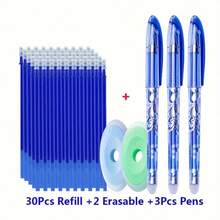 Bộ 72 món (12 bút bi, 60 ruột bút) Bút gel xóa được màu đen và xanh dương, văn phòng phẩm học sinh, đồ dùng cần thiết cho năm học mới. - Nhiều màu - Xem 3