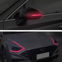 TOMALL 2 Pair Headlight Sidemarker Side Rear View Mirror Vinyl Films Smoke Tint Compatible With Hyundai Sonata 2020-2022 Transmission Amber Edges Delete Stickers Decorations (Red) - ColorG - View 4