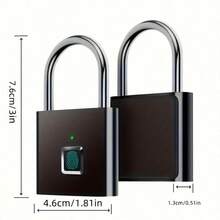 Compact Smart Fingerprint Padlock - IP56 Waterproof, Keyless Security, USB Rechargeable, Lightweight Aluminum - Perfect For Suitcases, Briefcases And Backpacks - Multicolor - View 8