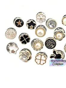 10 chiếc/20 chiếc/40 chiếc khuy cài áo sơ mi nữ, ghim cài áo mini tráng men dùng cho áo len, khăn choàng, áo khoác, váy để tránh sự cố trang phục. - Nhiều màu - Xem 12