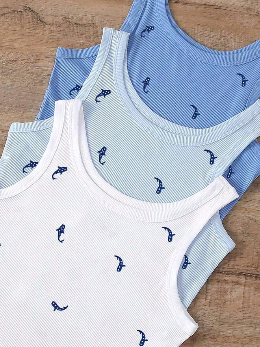 Top de tirantes con bordado de ballena para mujer, chaleco bordado con ribete de concha a la moda - Multicolor 6 - Ver 1