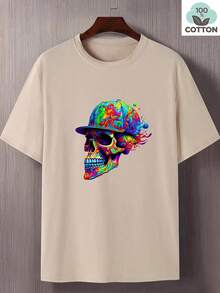 Camiseta casual para hombre de 180g 100% algodón - Negro - Ver 8