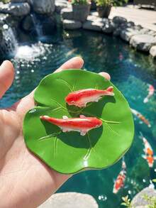 1個可愛錦鯉魚花園雕像，可愛樹脂漂浮池塘與泳池裝飾，戶外仙女花園裝飾品，迷你睡蓮景觀裝飾，禪意花園配件，可愛庭院裝飾，魚類愛好者禮物 - 多色3 - 查看 7