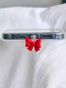 1pc Hot Selling Dopamine Colorful Bow Anti-Dust Plug, Universal Phone Charging Port Decor, Phone Accessory, Smartphone Wristband (Actual Size May Slightly Differ From Photo Due To Shooting Angle And Magnification) - Multicolor - View 5