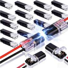 Double-Wire Plug-In Connector With Locking Buckle, Quick-Clip Fasteners, Multi-Purpose Blocks For Strip Lights DIY Crafting, Low Voltage Wire Connectors - A - View 2