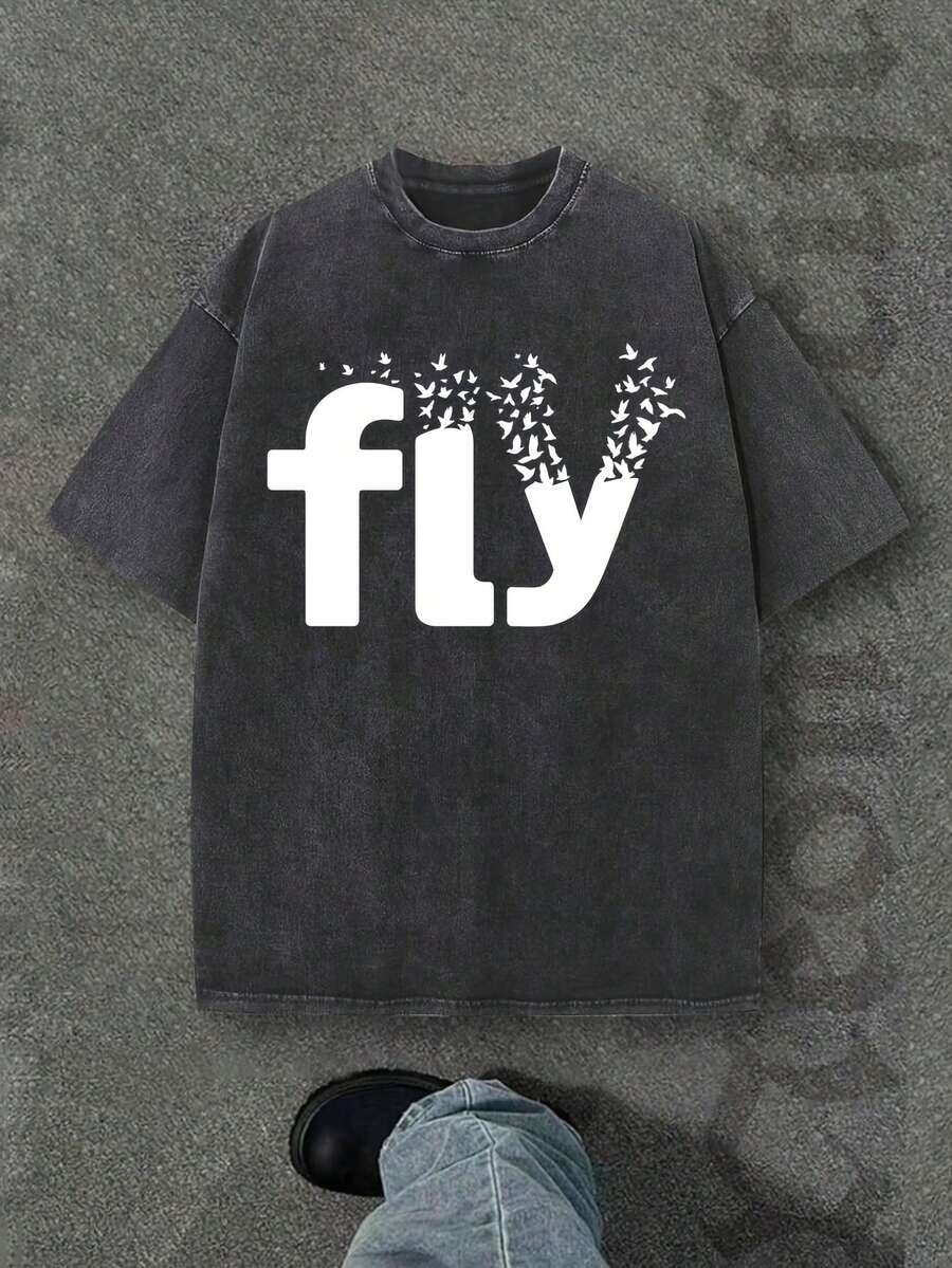 Camiseta casual vintage cómoda y lavada para mujer, camiseta de manga corta con cuello redondo,% algodón lavado y versátil para hombre, adecuada para uso diario y atuendos de, estilo unisex. - Negro - Ver 1
