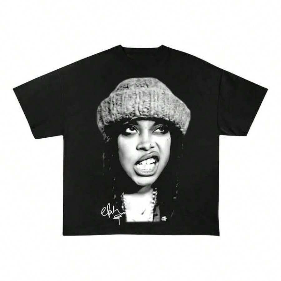 Camiseta unisex de manga corta, ErykahBaduGráficoTourUnisexoCamisaRaperGráficoCamisetaVintageRapHip-HopColecciónY2KRopa urbanaParaHombresMujeresFanático, RapCulturaCamisetashombre, , , Dazymujer,romwehombres, bohochic,maestrasregalos,camisetaparaconjuntos de mujercon curvasparamu,y2k, - Negro - Ver 1
