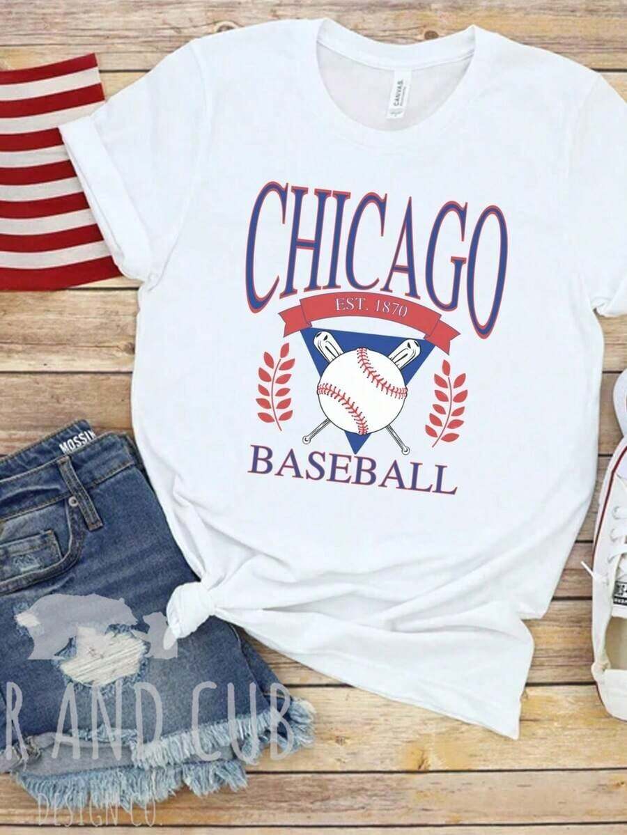Camiseta de béisbol de Chicago, Camiseta de Chicago, Bella+Canvas 3001, Camiseta de béisbol, Camiseta North Side, Camiseta fresca de verano, Estilo unisex - Blanco 3 - Ver 1