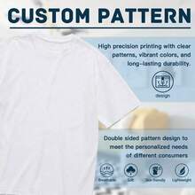 Camiseta de mujer de 100% algodón con estampado creativo, de moda para las cuatro estaciones, simple, casual, cómoda, popular, suave, para fitness, uso diario al aire libre, de estilo versátil para todas las estaciones, de cuello redondo y manga corta, transpirable, para uso casual diario - Multicolor - Ver 6